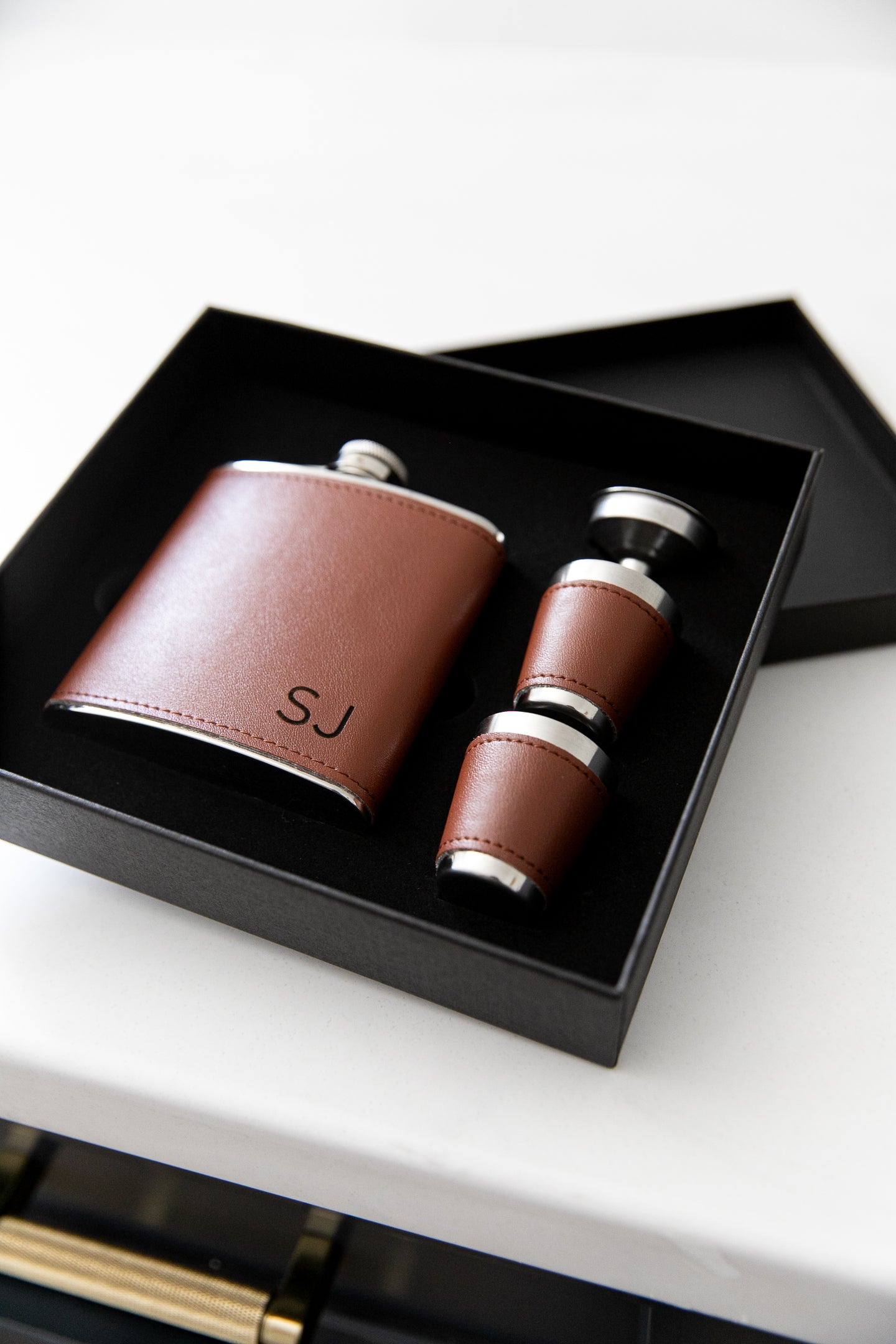 Monogram Flask Gift Set